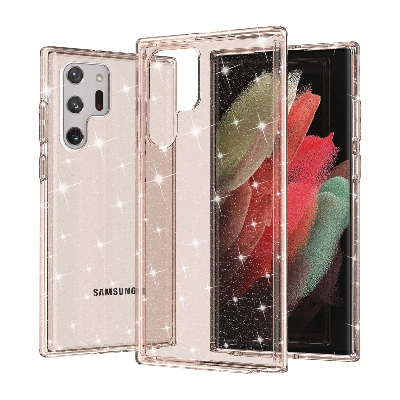 Samsung S22 Ultra Glitter Protective Case Pink - Image 4