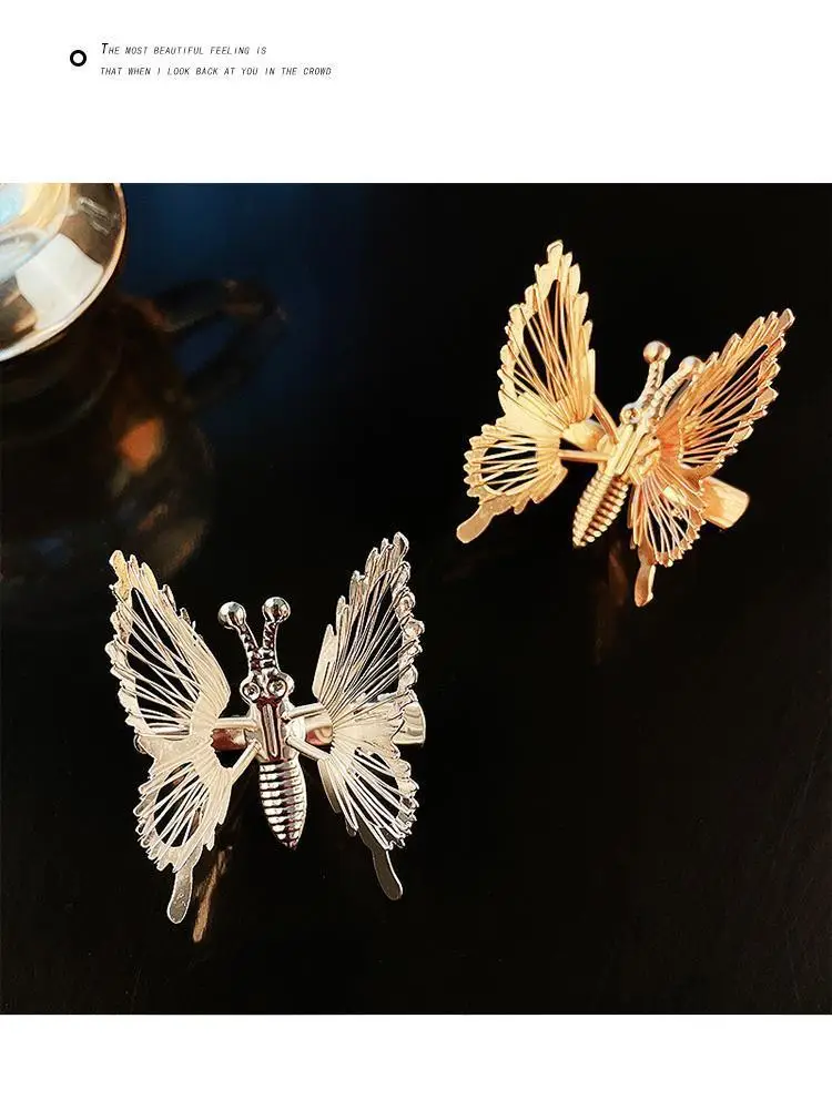 Movable Butterfly Hairpin with Moth Clip for Women — feature 12