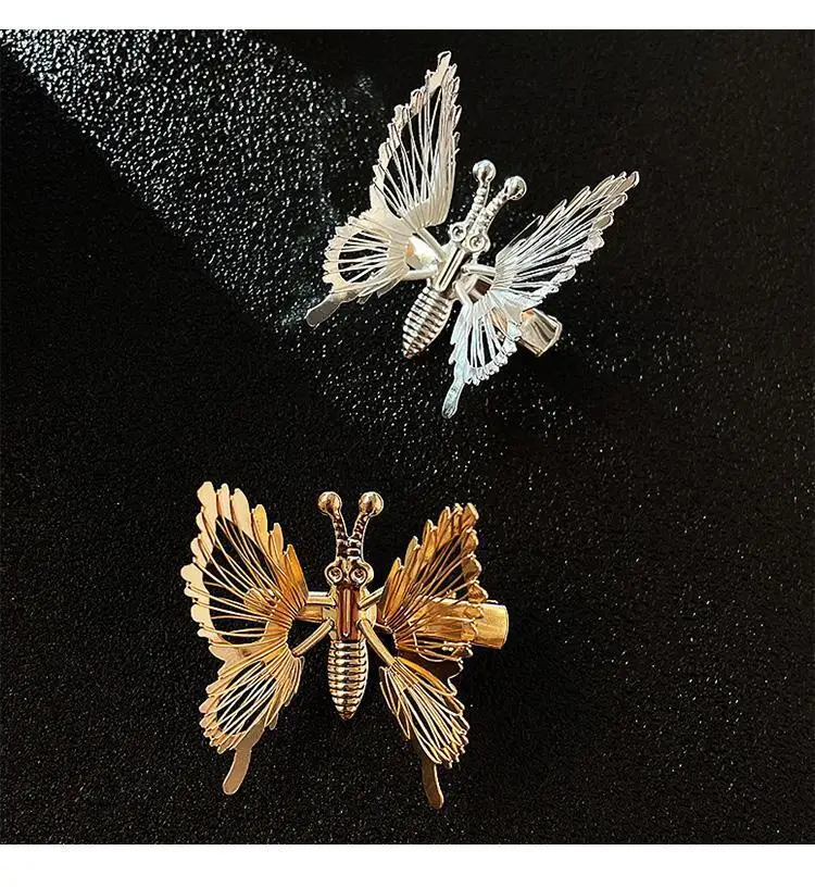 Movable Butterfly Hairpin with Moth Clip for Women — feature 13