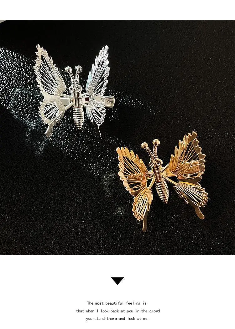 Movable Butterfly Hairpin with Moth Clip for Women — feature 19