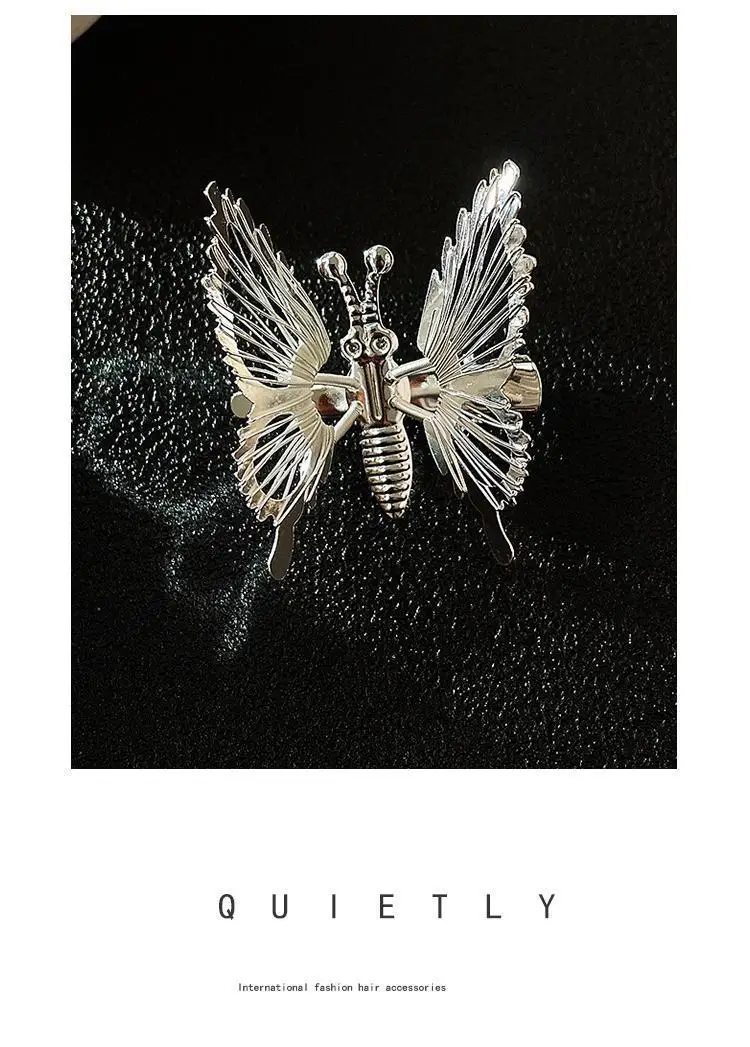 Movable Butterfly Hairpin with Moth Clip for Women — feature 21