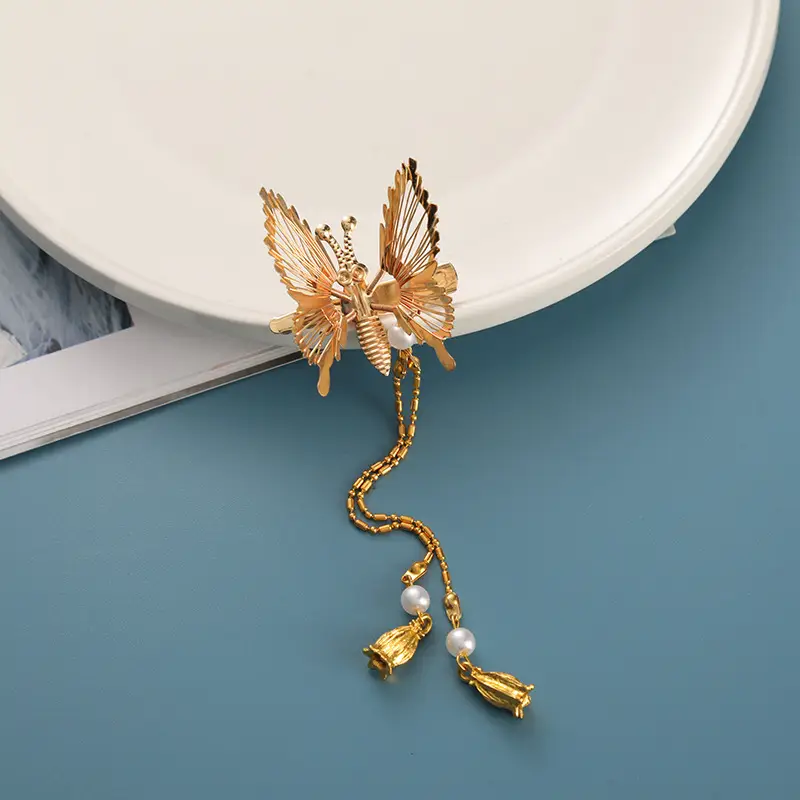 Movable Butterfly Hairpin with Moth Clip for Women - Image 3