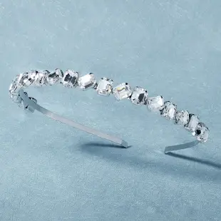 Silver Diamond Leaf Bridal Headband for Women — feature 10