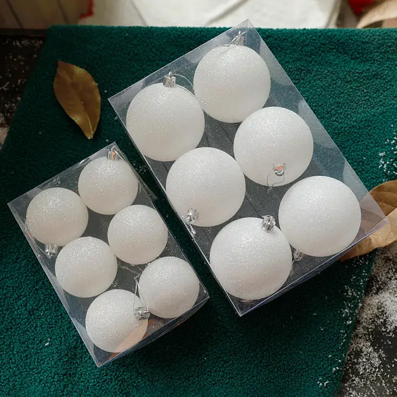Green Lemon Christmas Balls 6-8cm Transparent Painted Box - Image 5