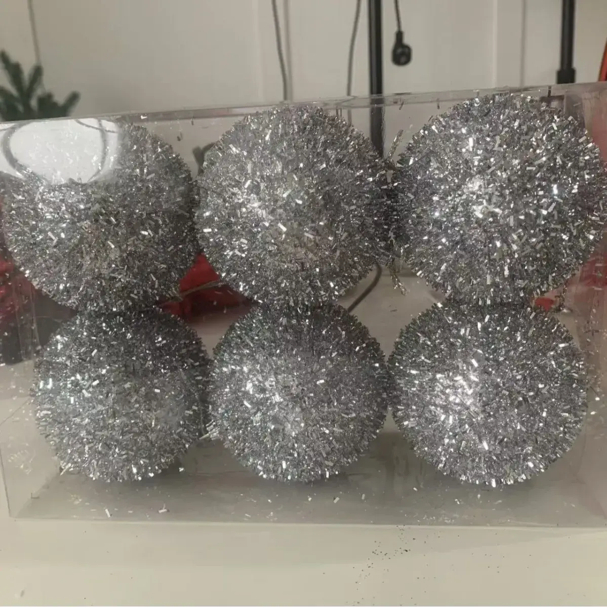 Green Lemon Christmas Balls 6-8cm Transparent Painted Box - Image 3