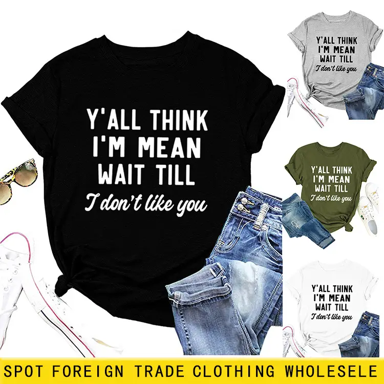 Women's 2021 Printed Round Neck Pullover T-Shirt Mint