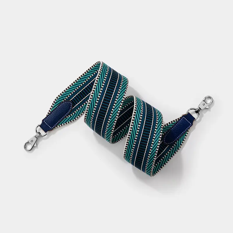 Black Striped Wide Shoulder Strap Bag for Women - Image 10
