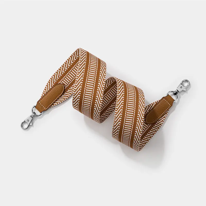 Black Striped Wide Shoulder Strap Bag for Women - Image 8