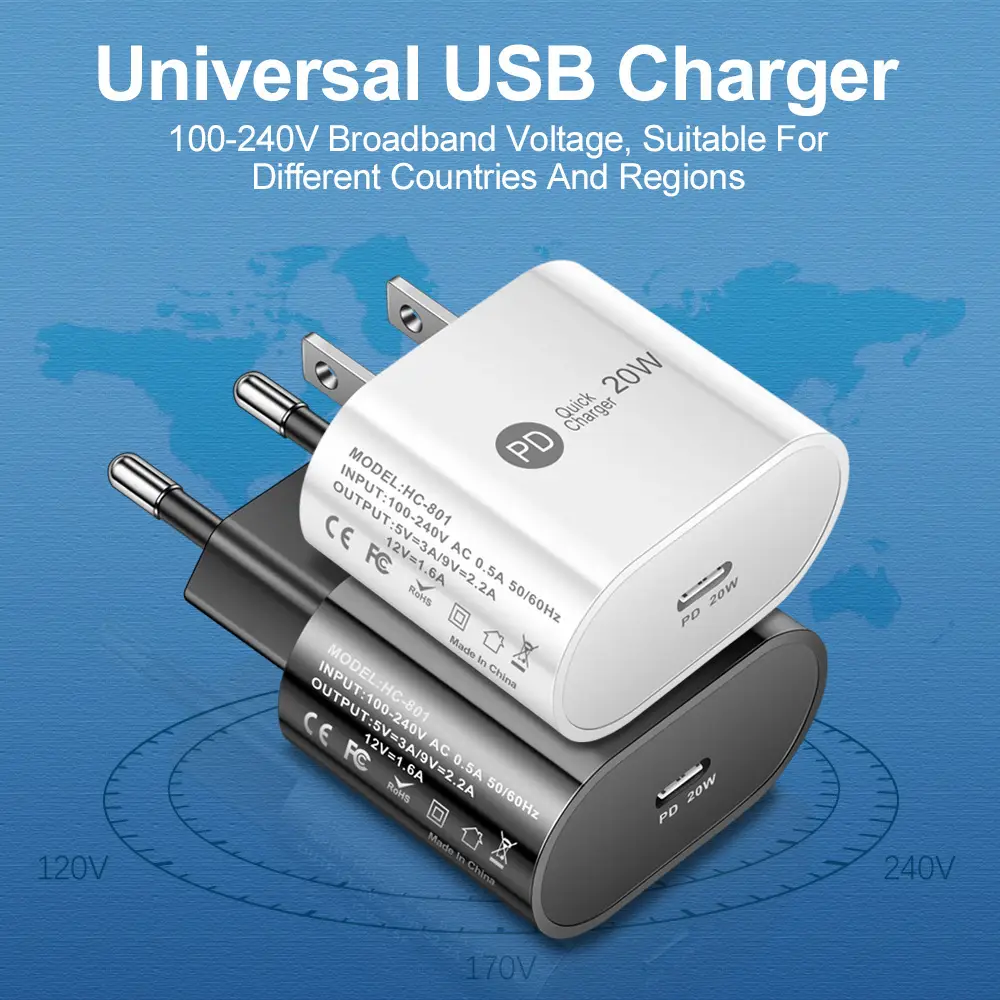 20WPD Fast Charge USB Charger for All Countries - Image 4