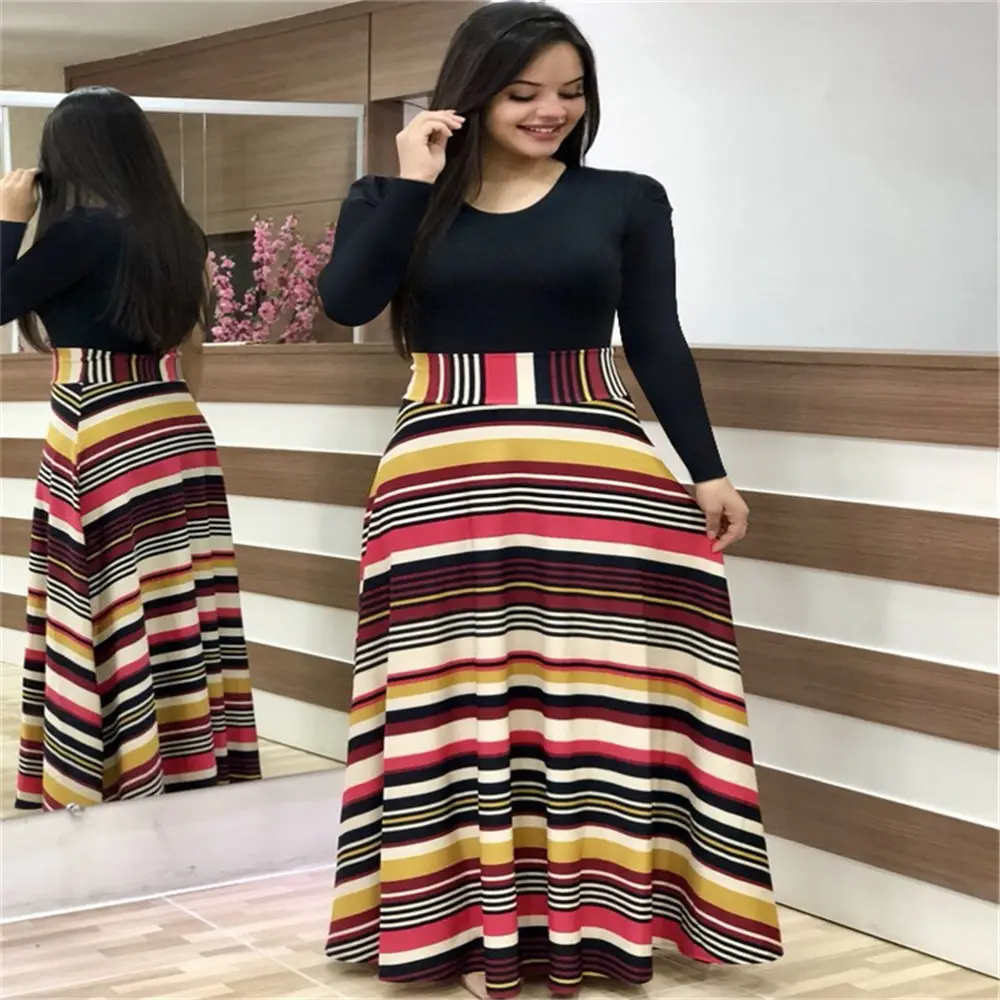 Women's Black Polka Dot Long Sleeve Maxi Dress - Image 12
