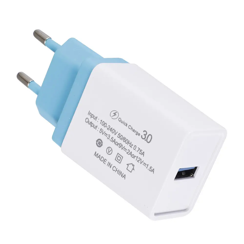 3A QC3.0 Fast Charging USB Charger European Gauge