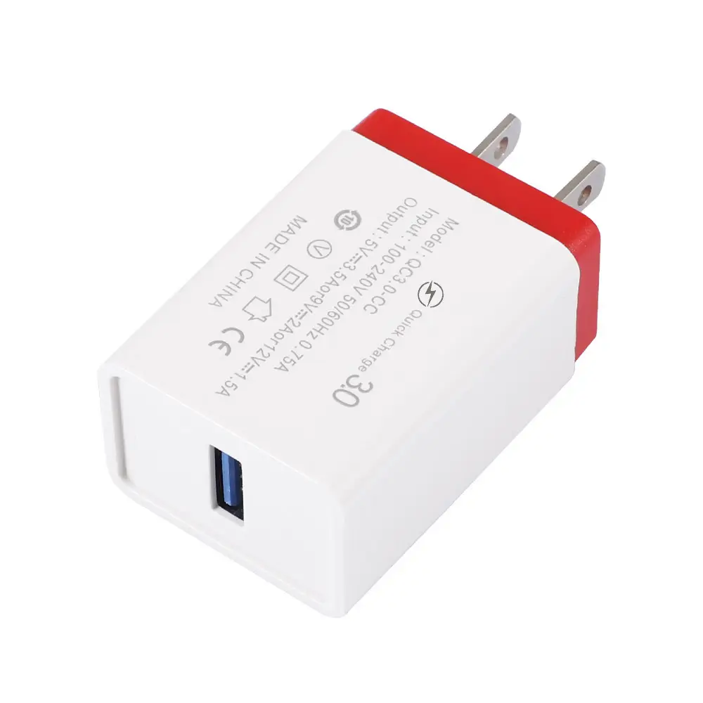 3A QC3.0 Fast Charging USB Charger European Gauge
