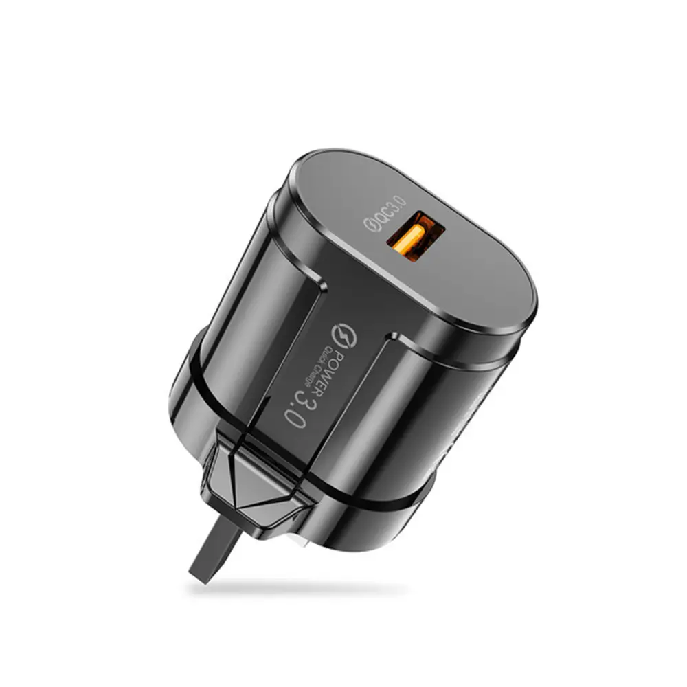 18W QC3.0 Fast Charger Black - Image 2