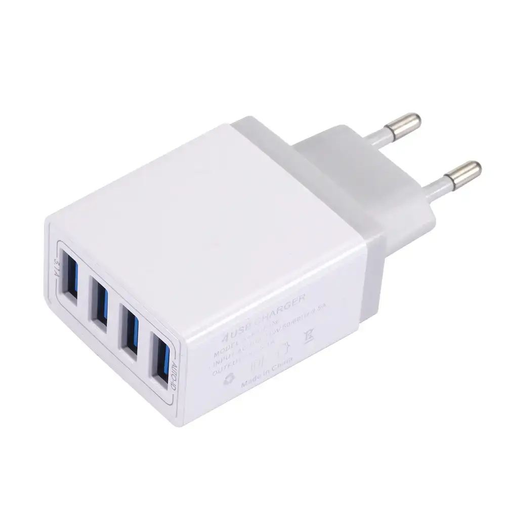 4 USB Travel Charger for Phone White - Image 3