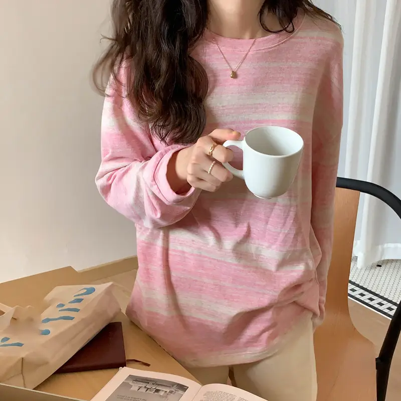 2026 Striped Long Sleeve T-Shirt Women College Style - Image 6