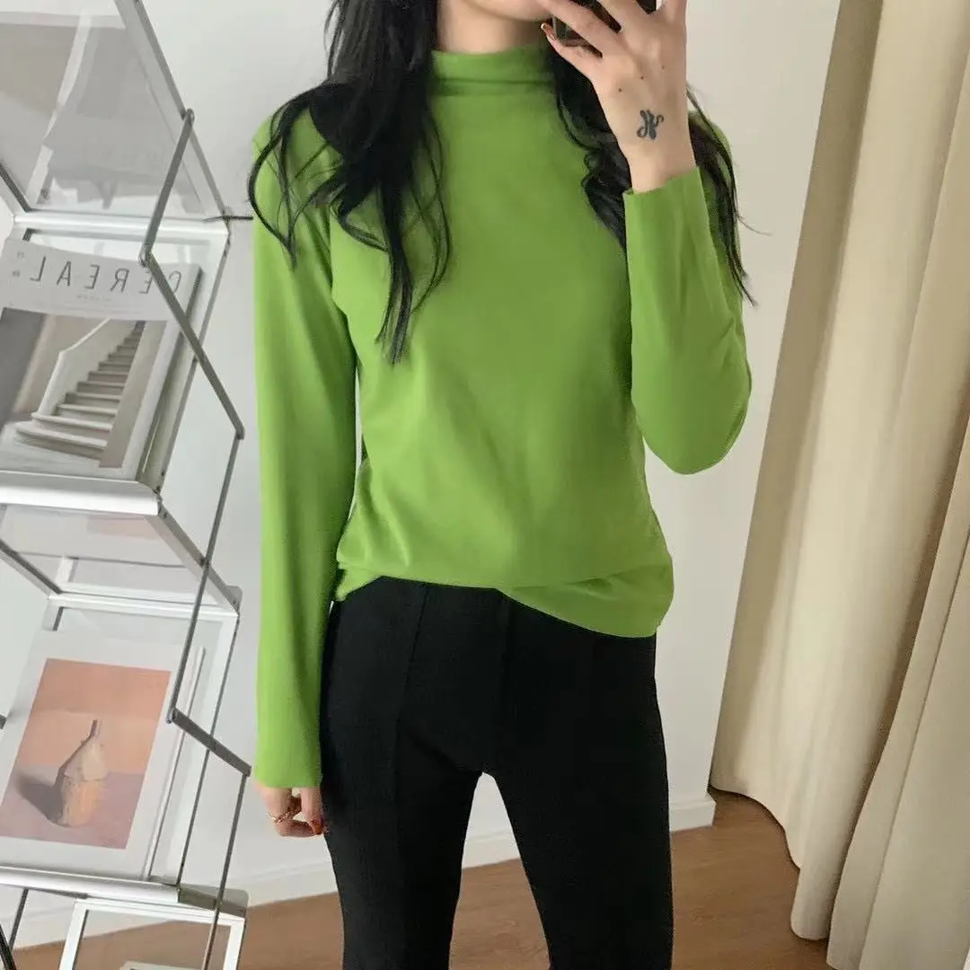Women Velvet Faux Fur Bottoming Shirt Autumn Winter Korean Style - Image 4