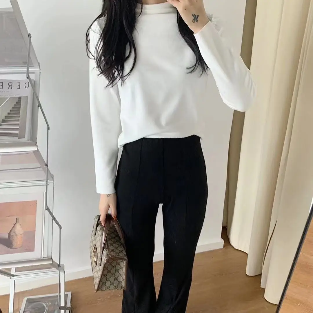 Women Velvet Faux Fur Bottoming Shirt Autumn Winter Korean Style - Image 6