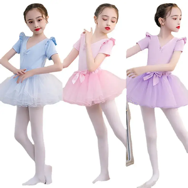 Girls Purple Long Sleeve Ballet Skirt Set