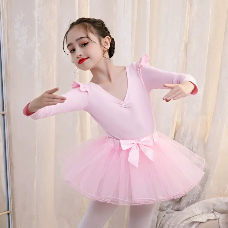 Girls Purple Long Sleeve Ballet Skirt Set — feature 32