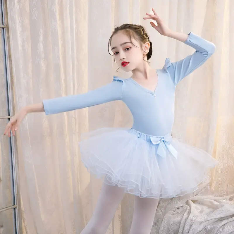 Girls Purple Long Sleeve Ballet Skirt Set — feature 45
