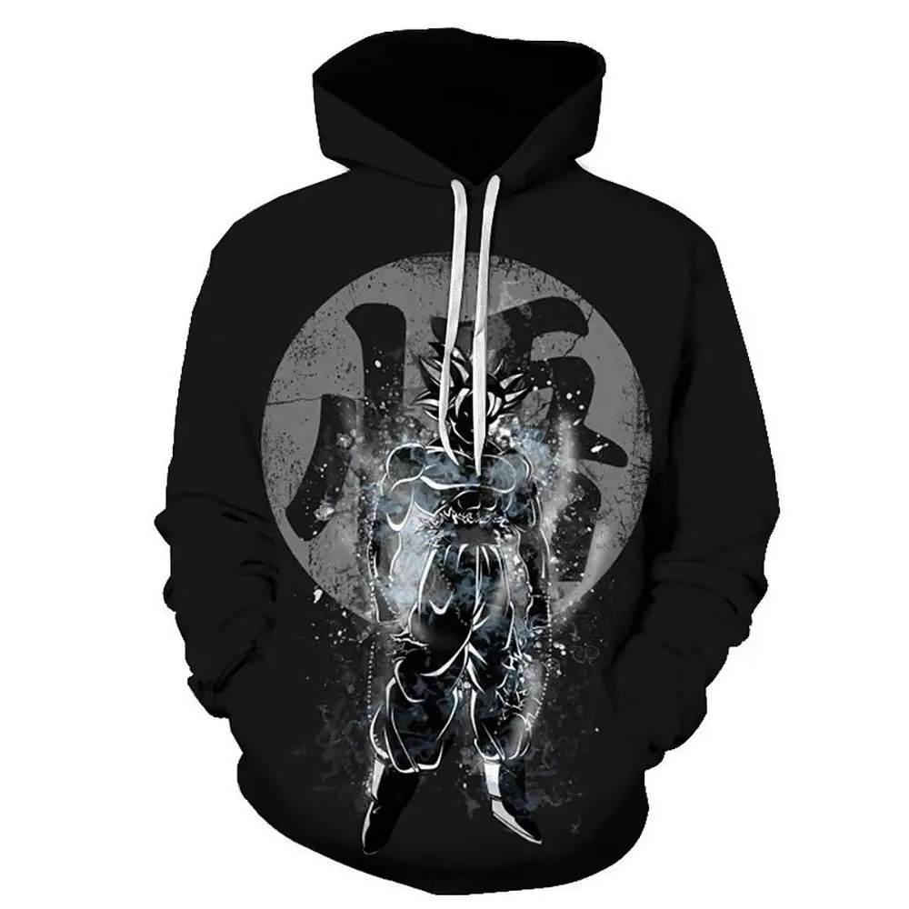 Men Dragon Ball Goku 3D Printed Hoodie Black - Image 7