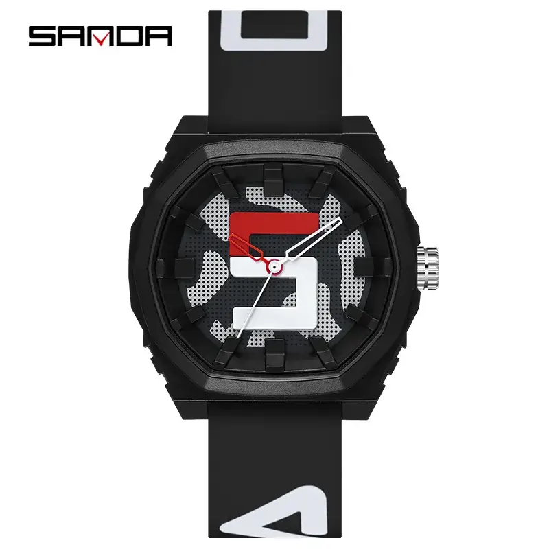 Sanda Waterproof Silicone Strap Electronic Watch for Men - Image 12