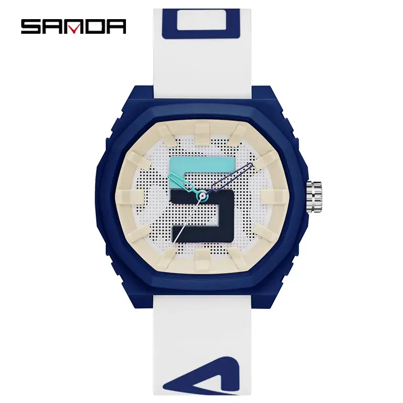 Sanda Waterproof Silicone Strap Electronic Watch for Men - Image 4