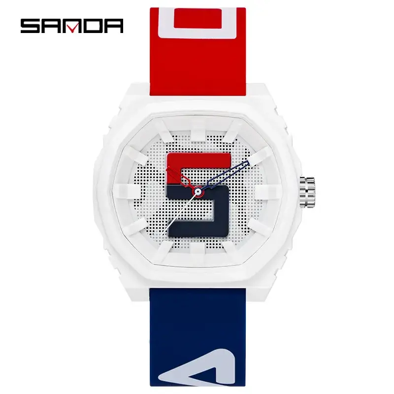Sanda Waterproof Silicone Strap Electronic Watch for Men - Image 5