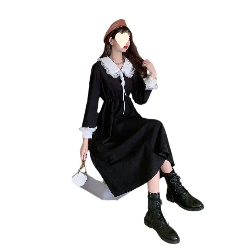 Black Long Skirt French Style Women's Dress - Image 5