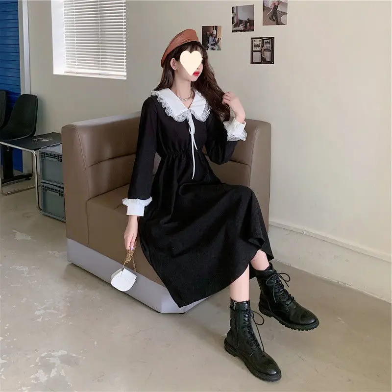 Black Long Skirt French Style Women's Dress — feature 7