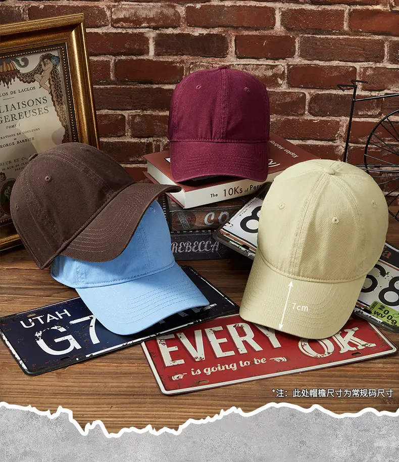 Blue Washed Men's Baseball Cap Large Head Windproof Sunshade — feature 16