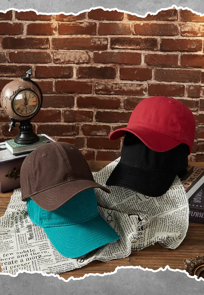 Blue Washed Men's Baseball Cap Large Head Windproof Sunshade — feature 4