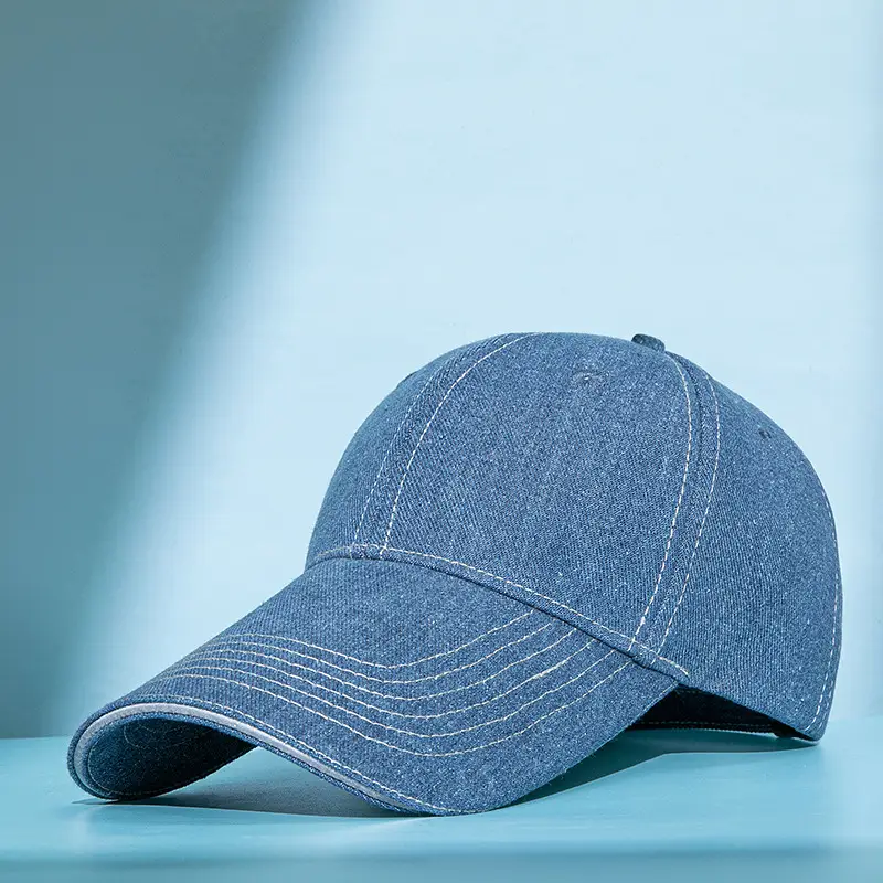 Men Women Blue Washed Baseball Cap