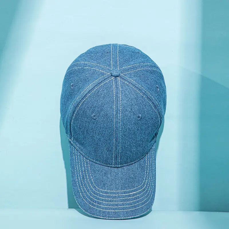 Men Women Blue Washed Baseball Cap
