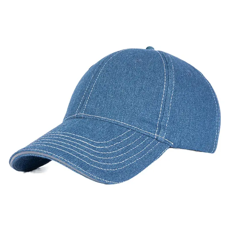 Men Women Blue Washed Baseball Cap