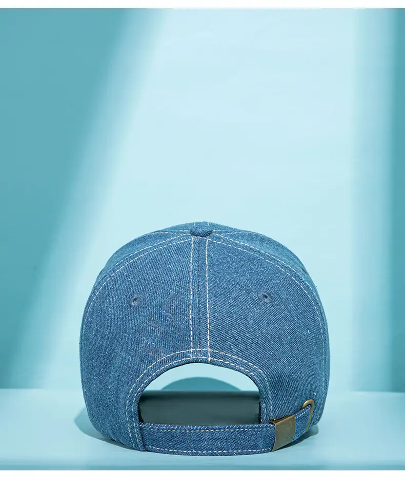 Men Women Blue Washed Baseball Cap — feature 13