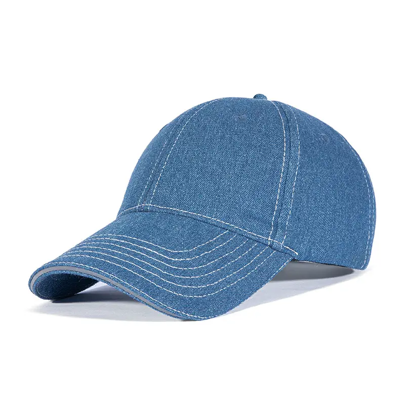 Men Women Blue Washed Baseball Cap