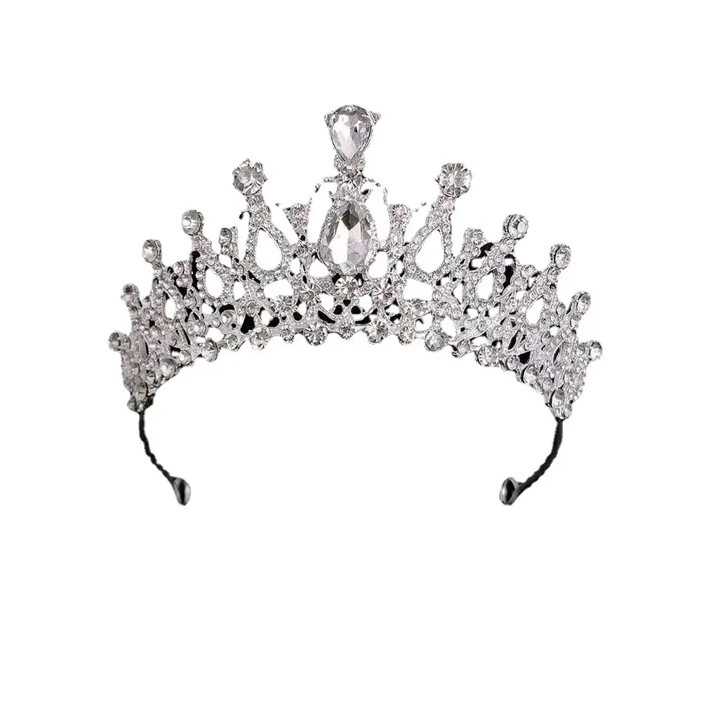 Baroque Vintage Black Luxury Crown Bride Tiara Wedding Dress