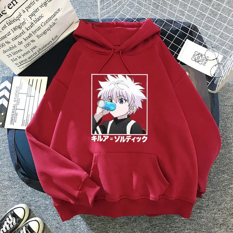Black Anime Character Hooded Sweatshirt Women's - Image 13