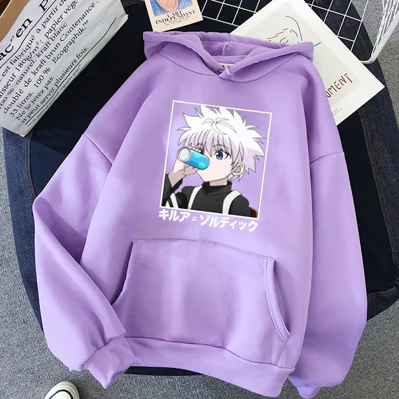 Black Anime Character Hooded Sweatshirt Women's - Image 15