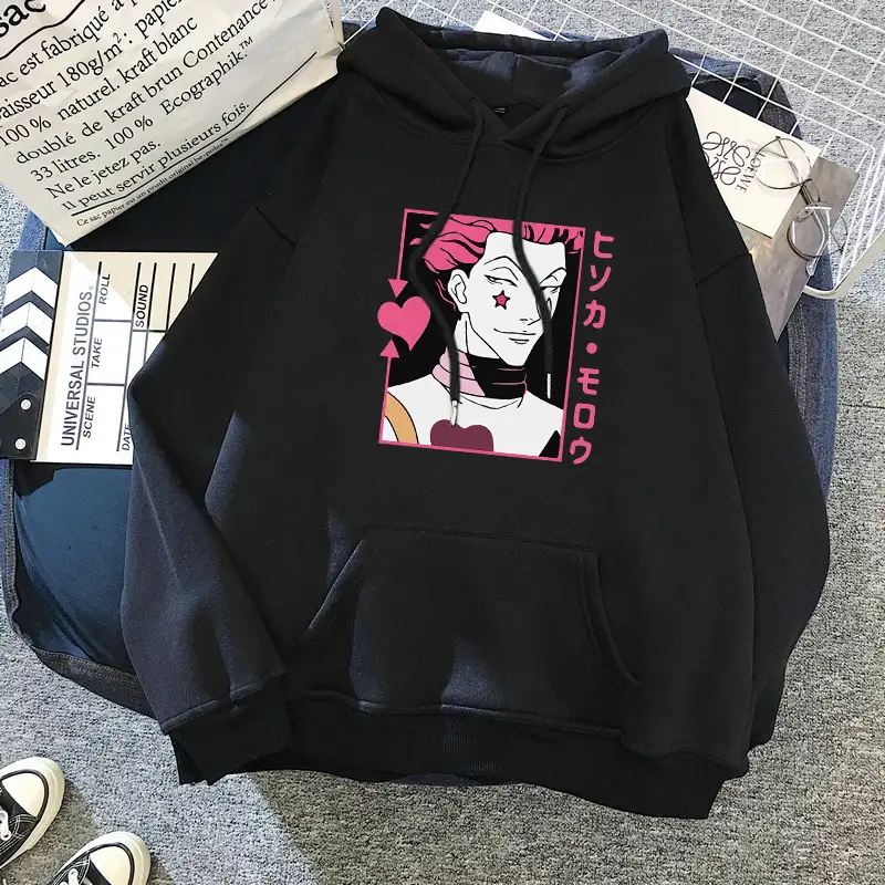 Black Anime Character Hooded Sweatshirt Women's - Image 16