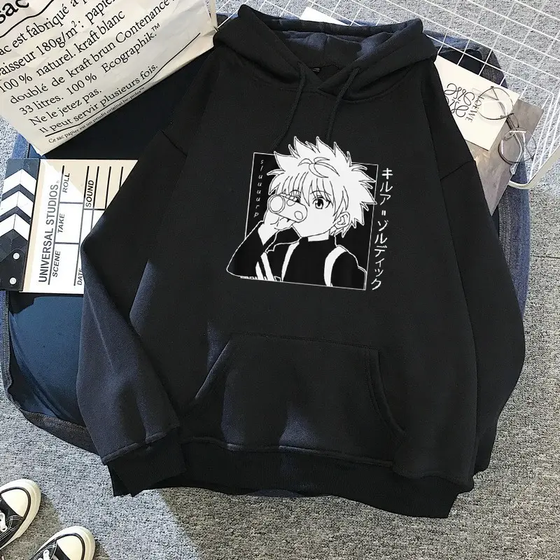Black Anime Character Hooded Sweatshirt Women's - Image 2