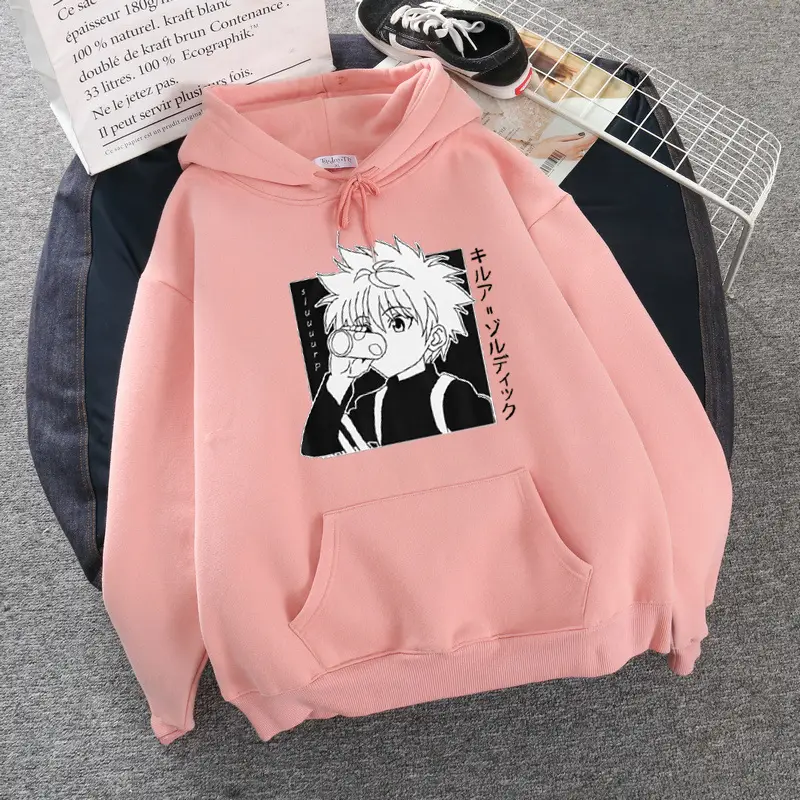 Black Anime Character Hooded Sweatshirt Women's - Image 5