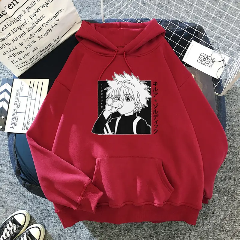 Black Anime Character Hooded Sweatshirt Women's - Image 7