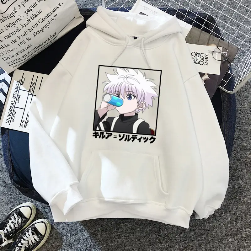 Black Anime Character Hooded Sweatshirt Women's - Image 8