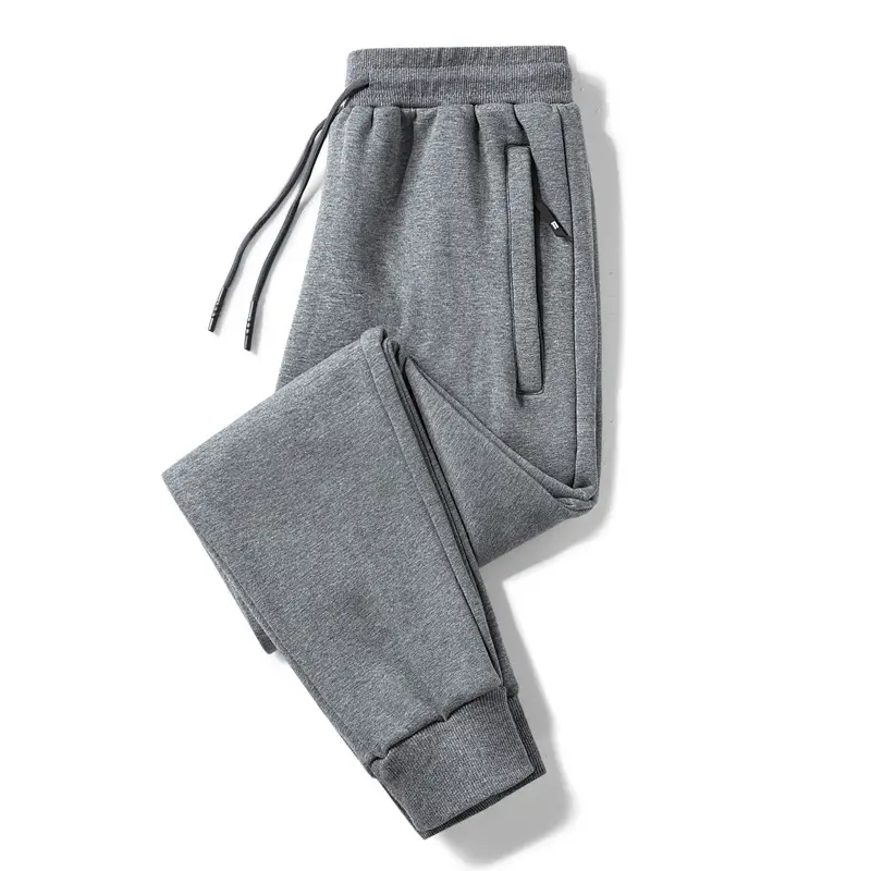 Men Grey Camo Cotton Casual Pants with Drawstring Waist - Image 8