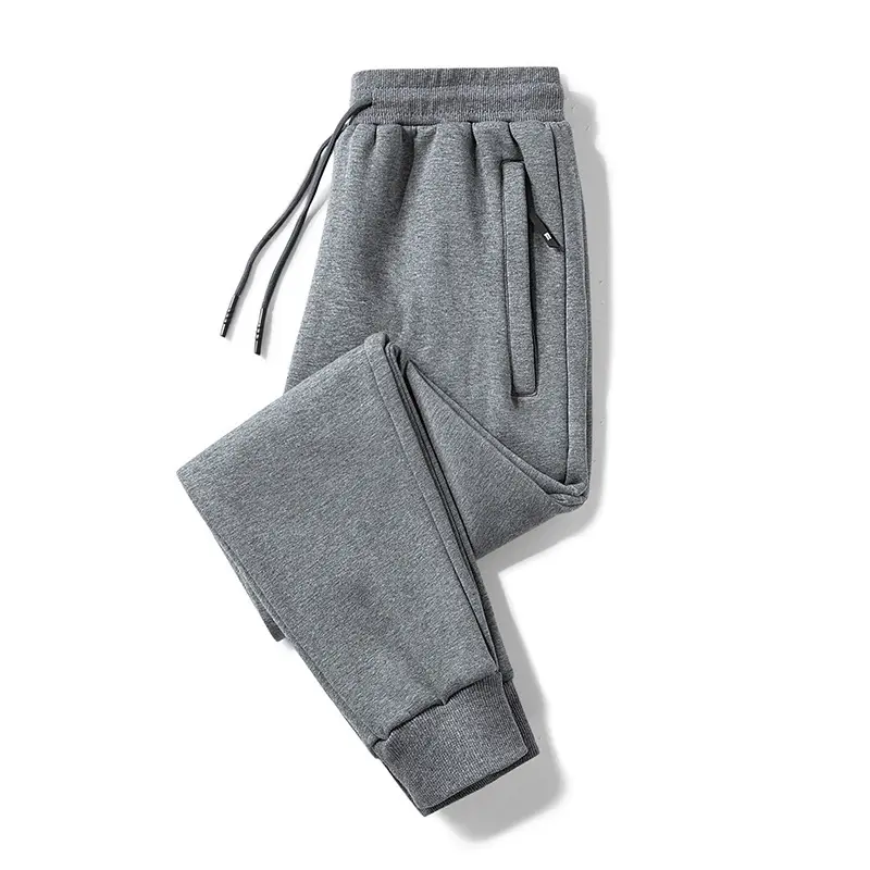 Men Grey Camo Cotton Casual Pants with Drawstring Waist - Image 2