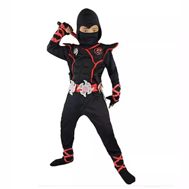 Ninja Costume Black Samurai Kids Muscle Suit - Image 4