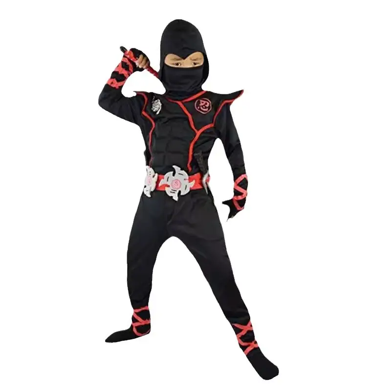 Ninja Costume Black Samurai Kids Muscle Suit - Image 6