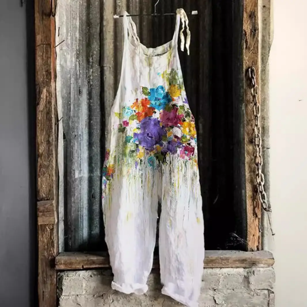 Women's Butterfly Printed Wide Leg Jumpsuit Set - Image 36